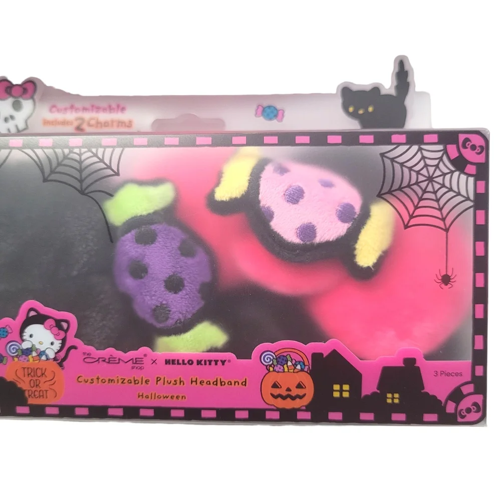 NWT Hello Kitty The Creme Shop Plush Halloween Headband Set 3pc Spooky Kawaii